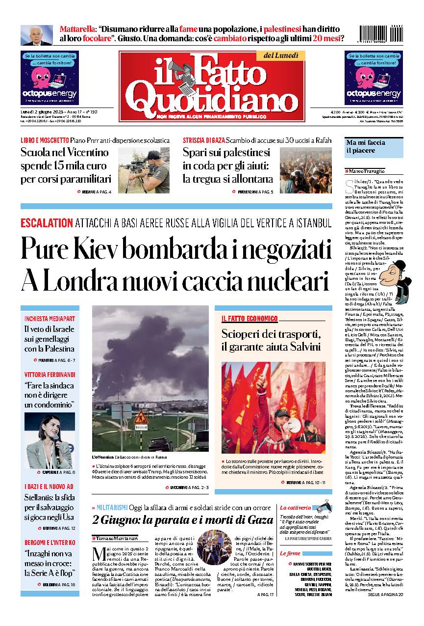 Prima pagina quotidiano
