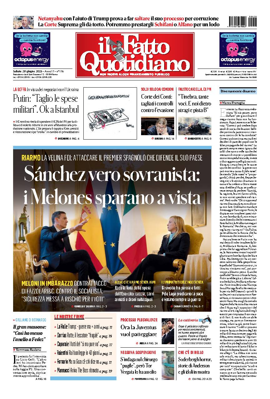 Prima pagina quotidiano
