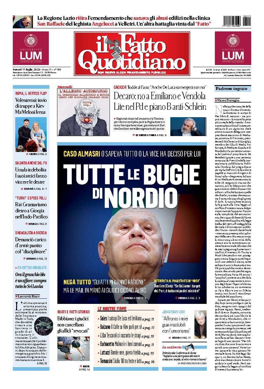 Prima pagina quotidiano
