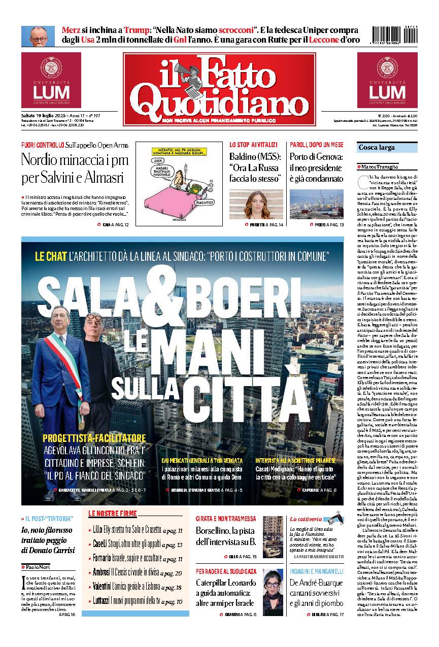 Prima pagina quotidiano