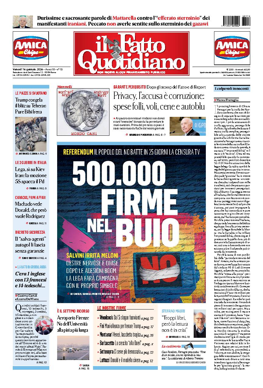 Prima pagina quotidiano