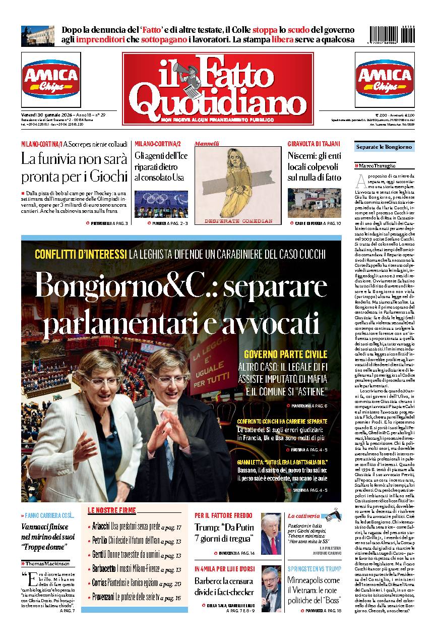Prima pagina quotidiano