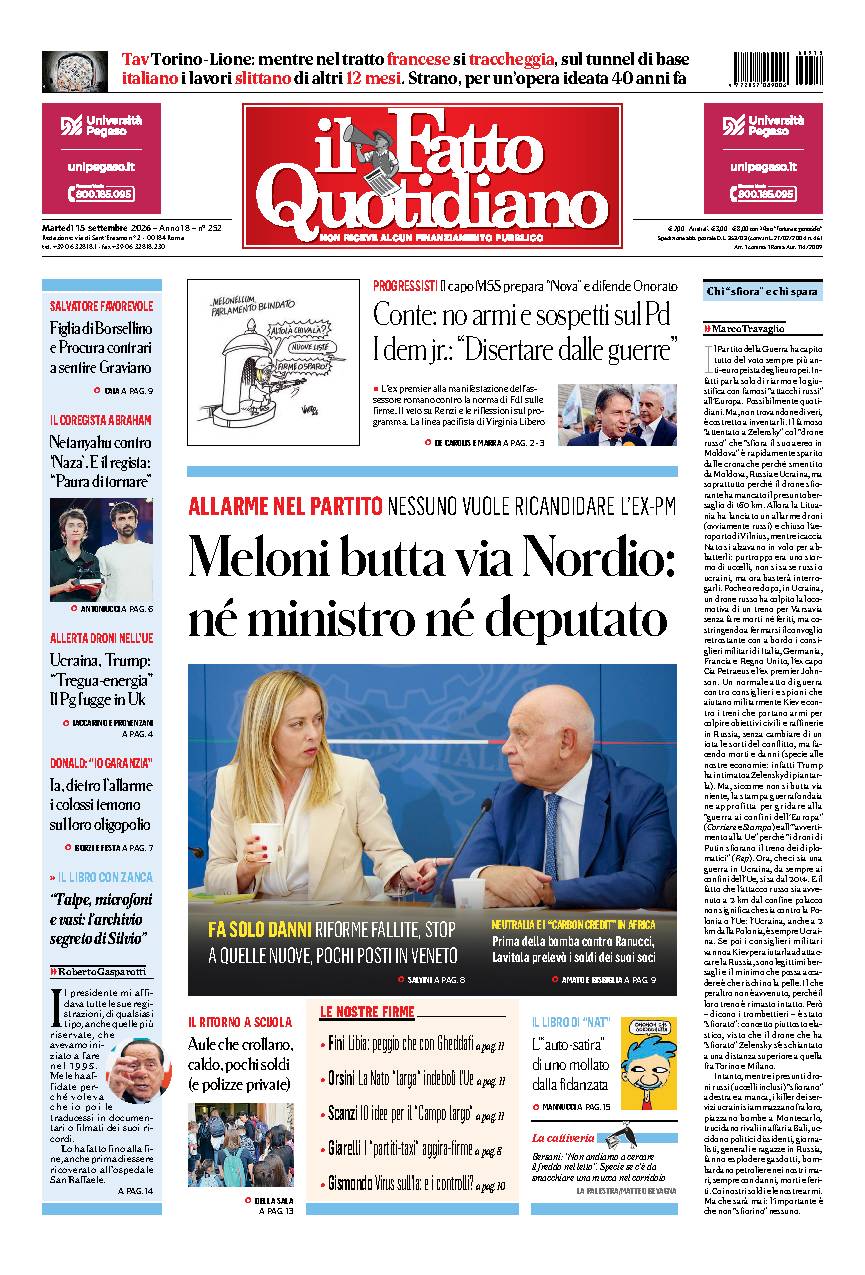 Prima pagina quotidiano